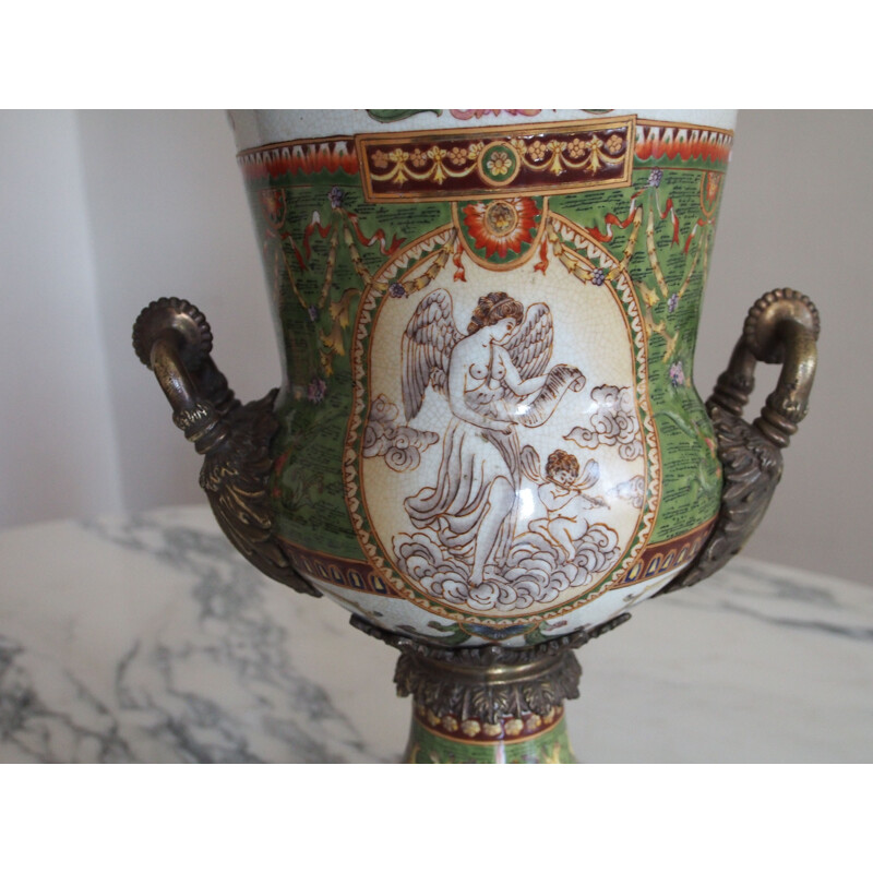 Vintage medicis vase with decorative bouquet