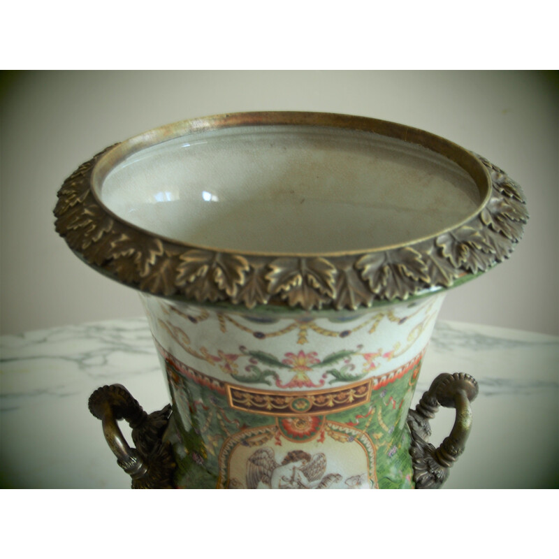 Vintage medicis vase with decorative bouquet