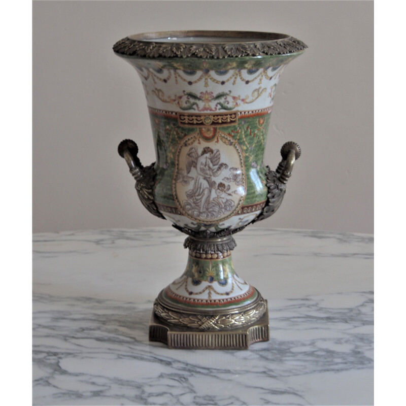 Vintage medicis vase with decorative bouquet