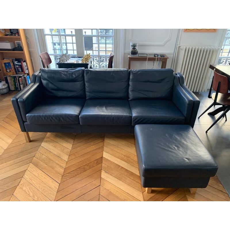 Canapé vintage bleu de Borg Mogensen