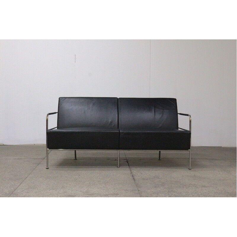 Vintage Leather & chrome sofa by Gunilla Allard, Sweden 1994s