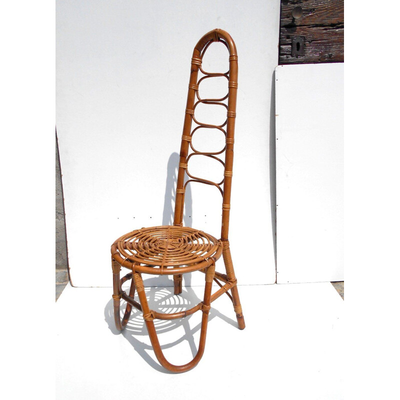 Pair of vintage rattan chairs Dirk Van Sliedregt by Rohe Holland, 1950