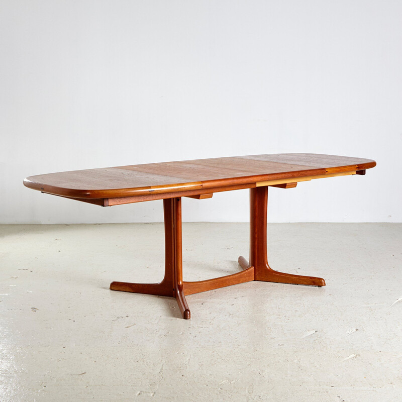 Vintage Oval Teak Extendable Dining Table from Dyrlund, Denmark 1960s