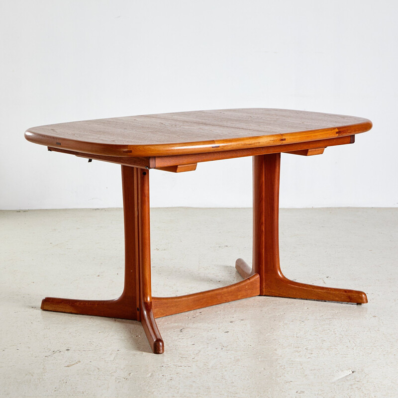 Vintage Oval Teak Extendable Dining Table from Dyrlund, Denmark 1960s