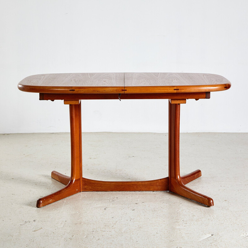 Vintage Oval Teak Extendable Dining Table from Dyrlund, Denmark 1960s