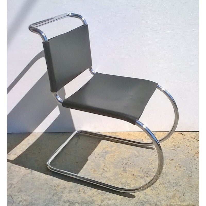wenselijk Heerlijk bubbel MR10 vintage stoel van Mies Van Der Rohe voor Knoll 1980
