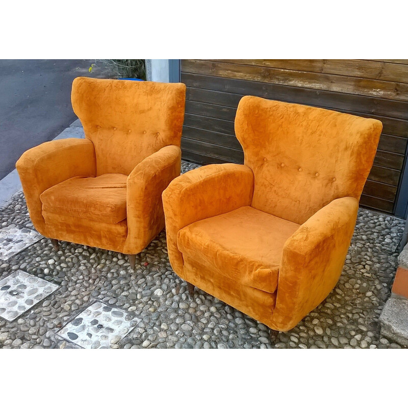 Pair of vintage Armchairs by Paolo Buffa, Italy 1940s