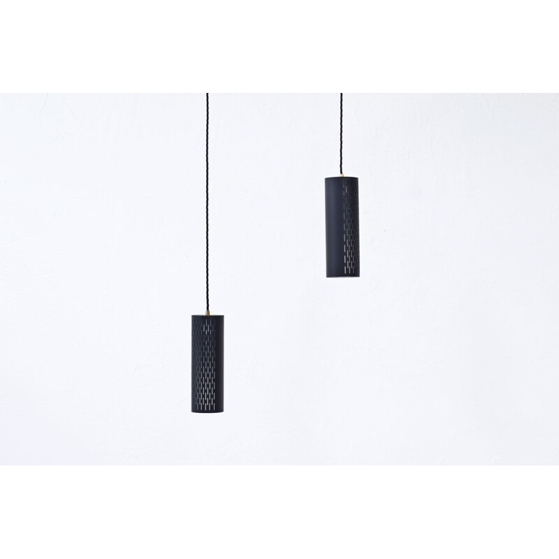 Pair of vintage brass suspension by Hans Bergström for Ateljé Lyktan, Sweden 1950