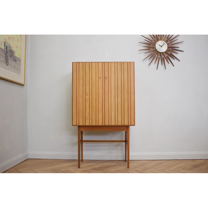 Vintage Teak & Elm Drinks Cabinet by Ian Audsley for G W Evans 1950s