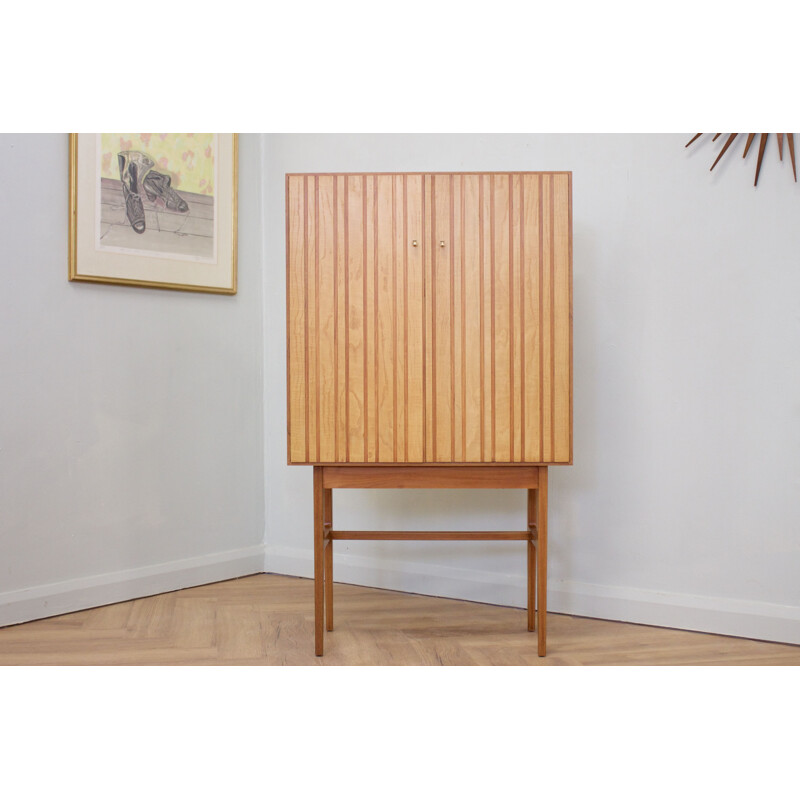 Vintage Teak & Elm Drinks Cabinet by Ian Audsley for G W Evans 1950s