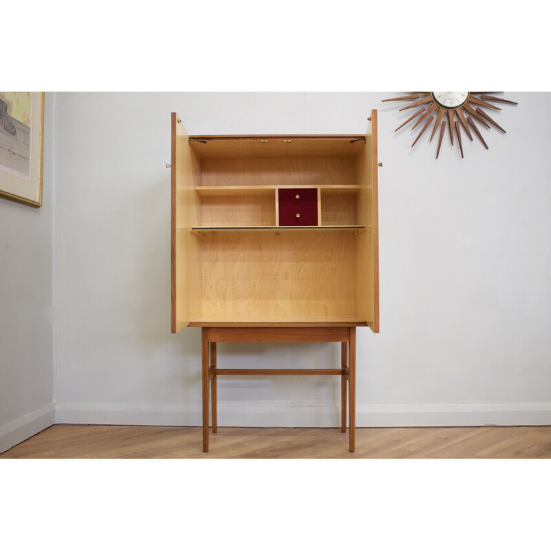 Vintage Teak & Elm Drinks Cabinet by Ian Audsley for G W Evans 1950s