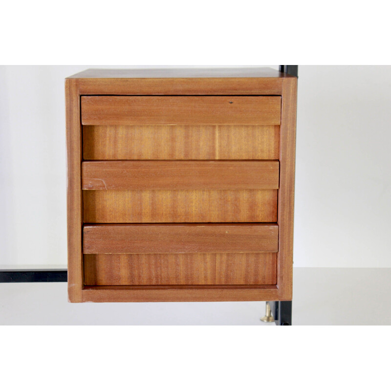 Vintage brass & wood desk, Scandinavian 1950s