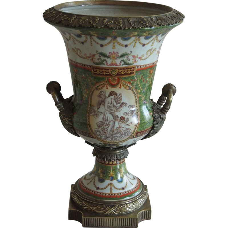 Vintage medicis vase with decorative bouquet