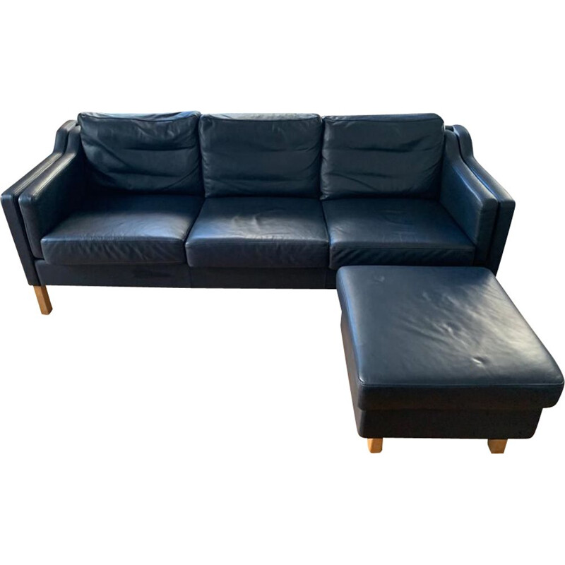 Canapé vintage bleu de Borg Mogensen