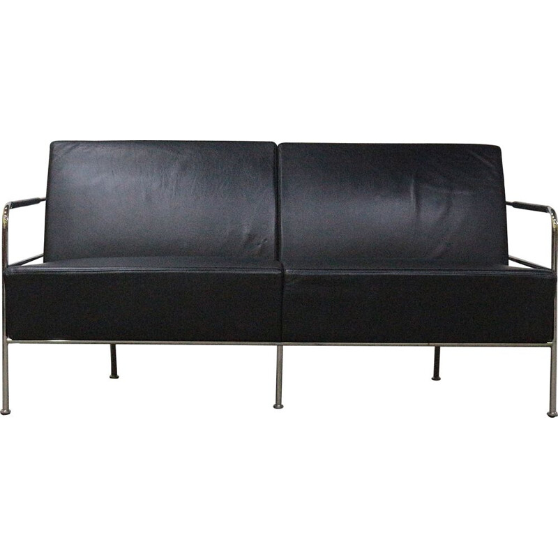 Vintage Leather & chrome sofa by Gunilla Allard, Sweden 1994s