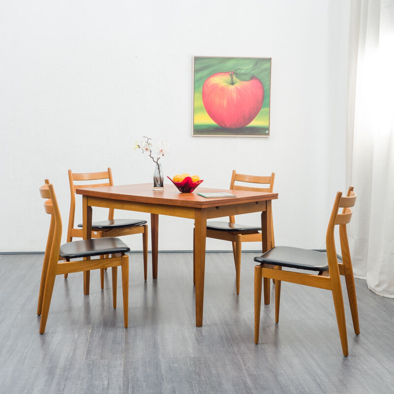 Vintage teak dining table by Kondor, Scandinavian 1960s