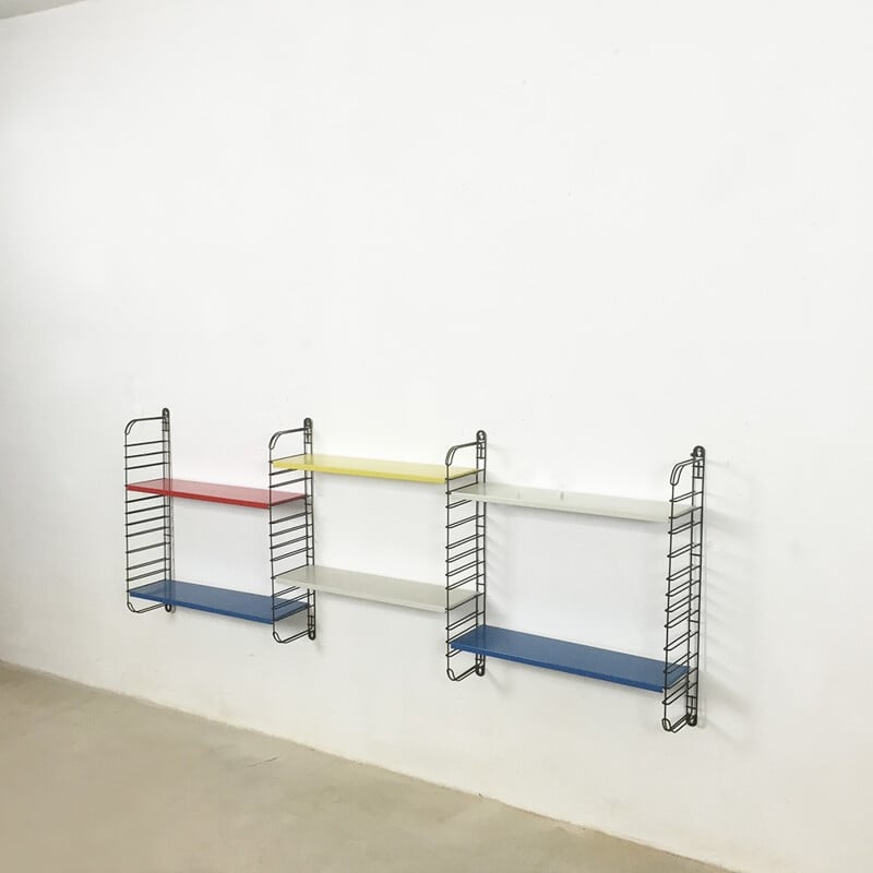 Tomado shelving system in multicolor lacquered metal, Adriaan DEKKER - 1960s