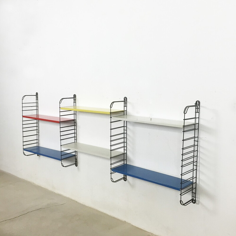 Tomado shelving system in multicolor lacquered metal, Adriaan DEKKER - 1960s