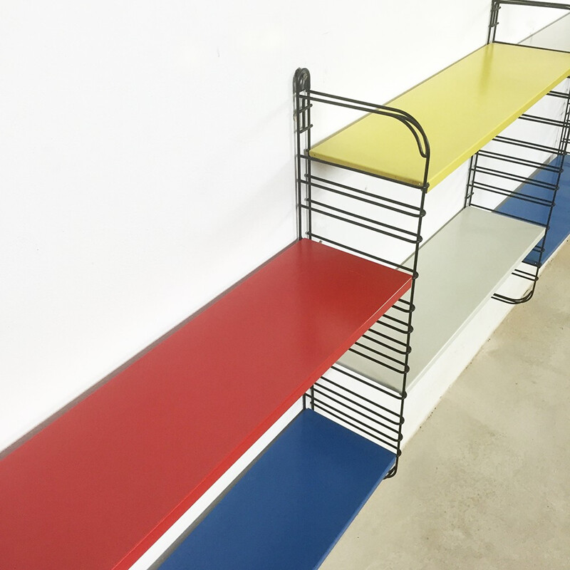 Tomado shelving system in multicolor lacquered metal, Adriaan DEKKER - 1960s