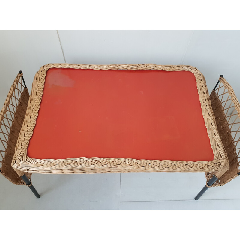 Vintage desk in rattan & formica 1950s