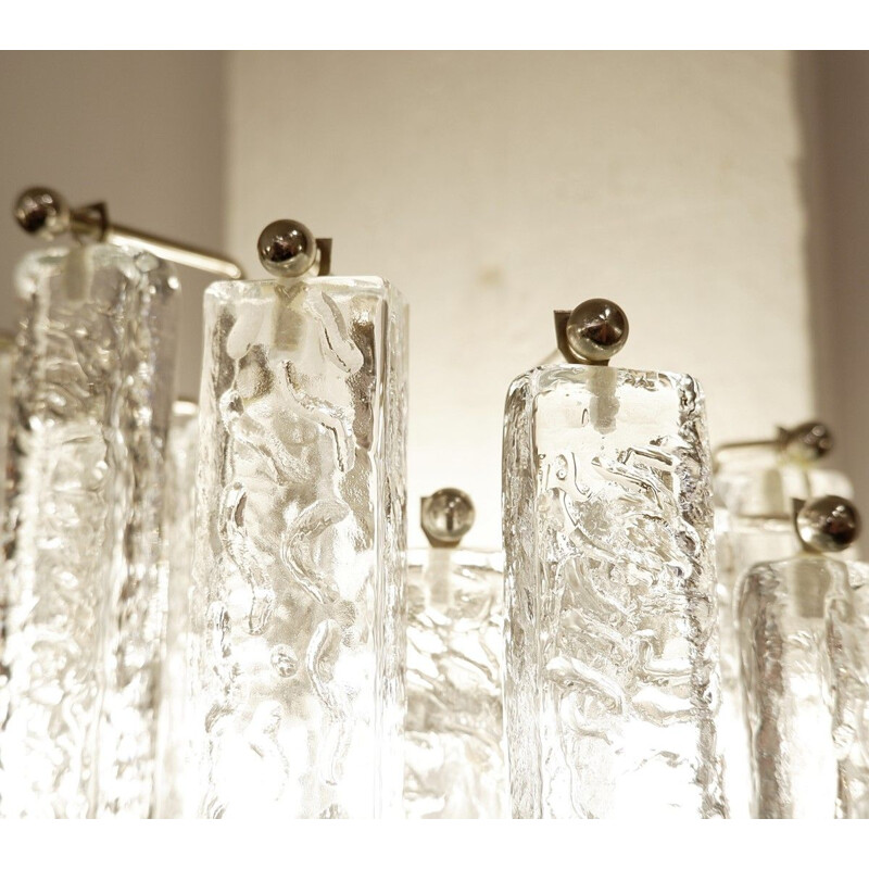 Chandelier et appliques vintage en verre de murano de Paolo Venini pour la Maison Veronèse, Paris