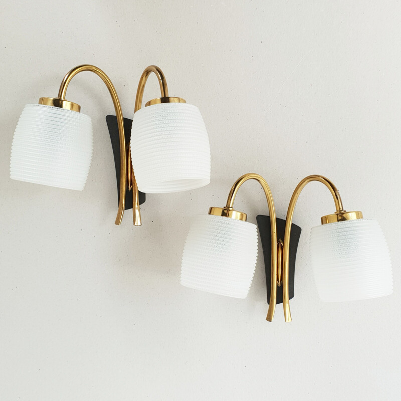 Pair of vintage lily of the valley sconces 1950s