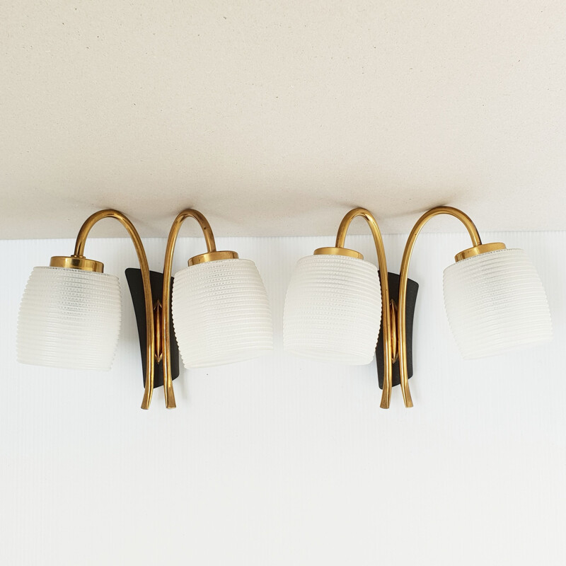 Pair of vintage lily of the valley sconces 1950s