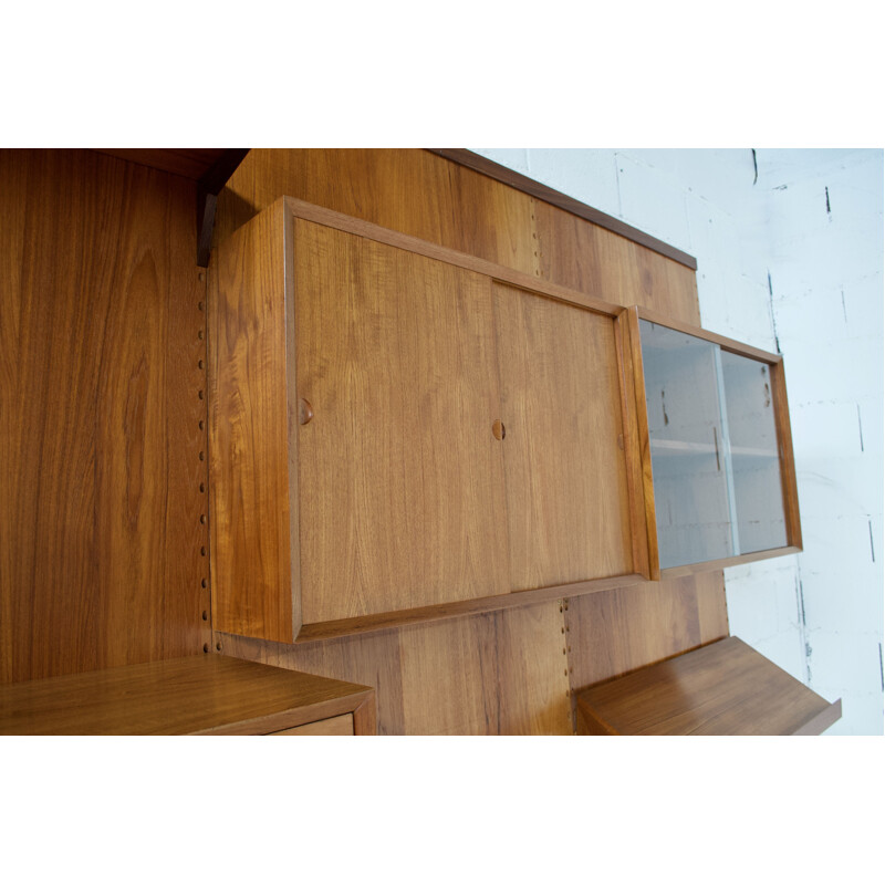 Vintage Capo teak panel movable wall system by Poul Cadovius 1950s