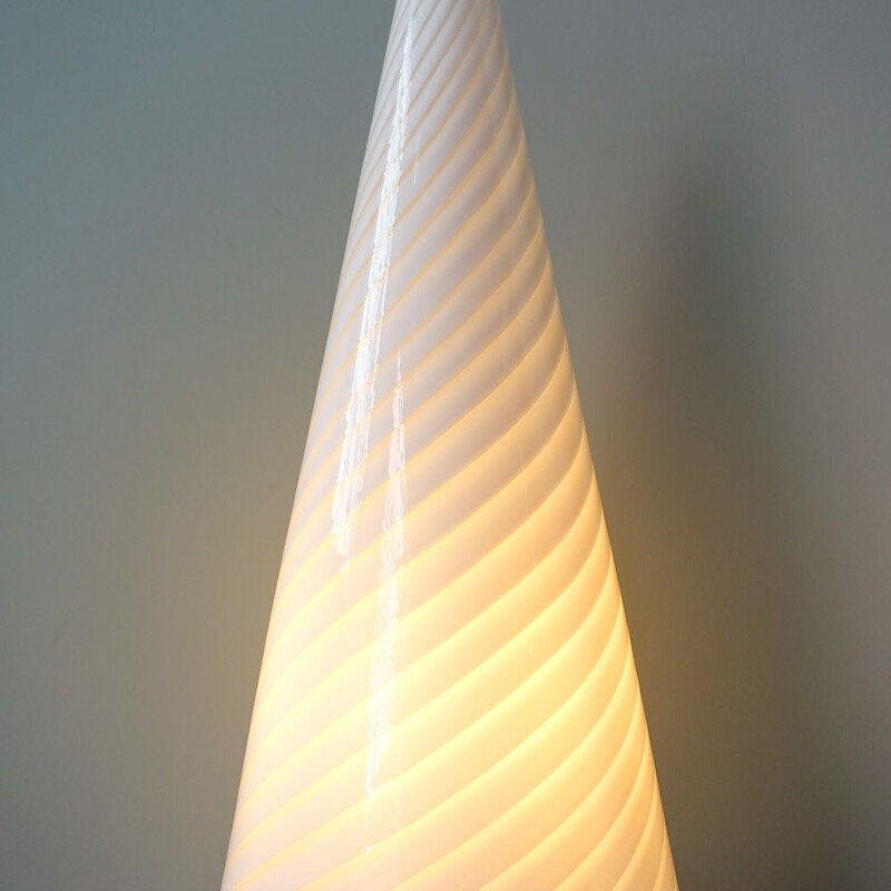 Vintage Swirl Glass Pyramid Table Lamp by Vetri Murano, Italy 1970s