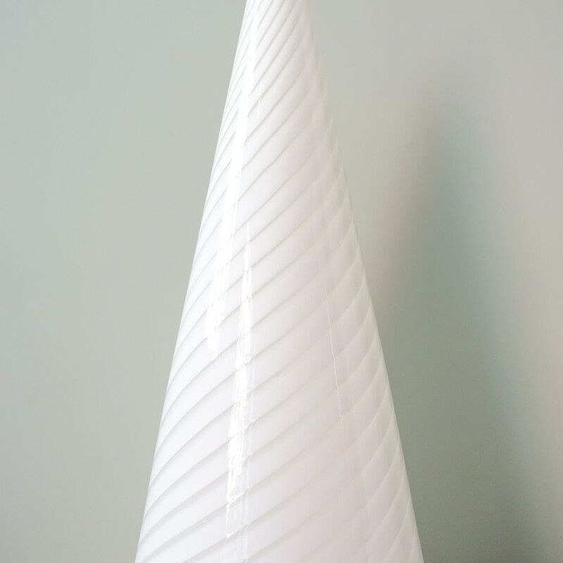 Vintage Swirl Glass Pyramid Table Lamp by Vetri Murano, Italy 1970s