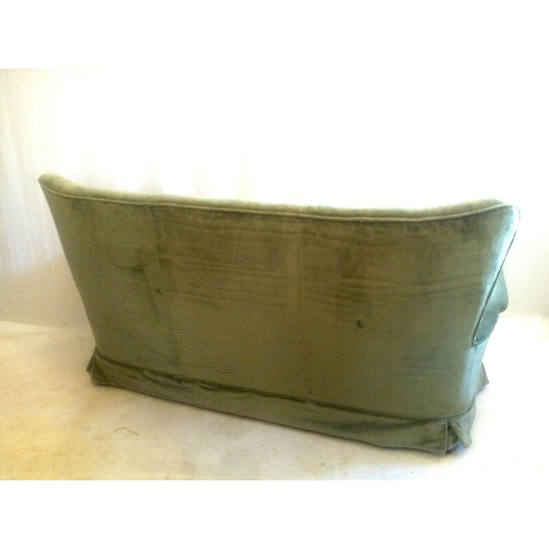 Mid-century Italian green velvet sofa - 1950s