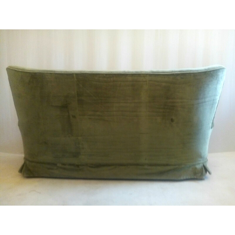 Mid-century Italian green velvet sofa - 1950s