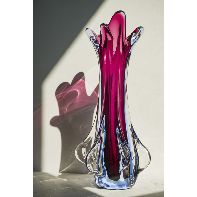 Vintage Murano Sommerso vase by Flavio Poli