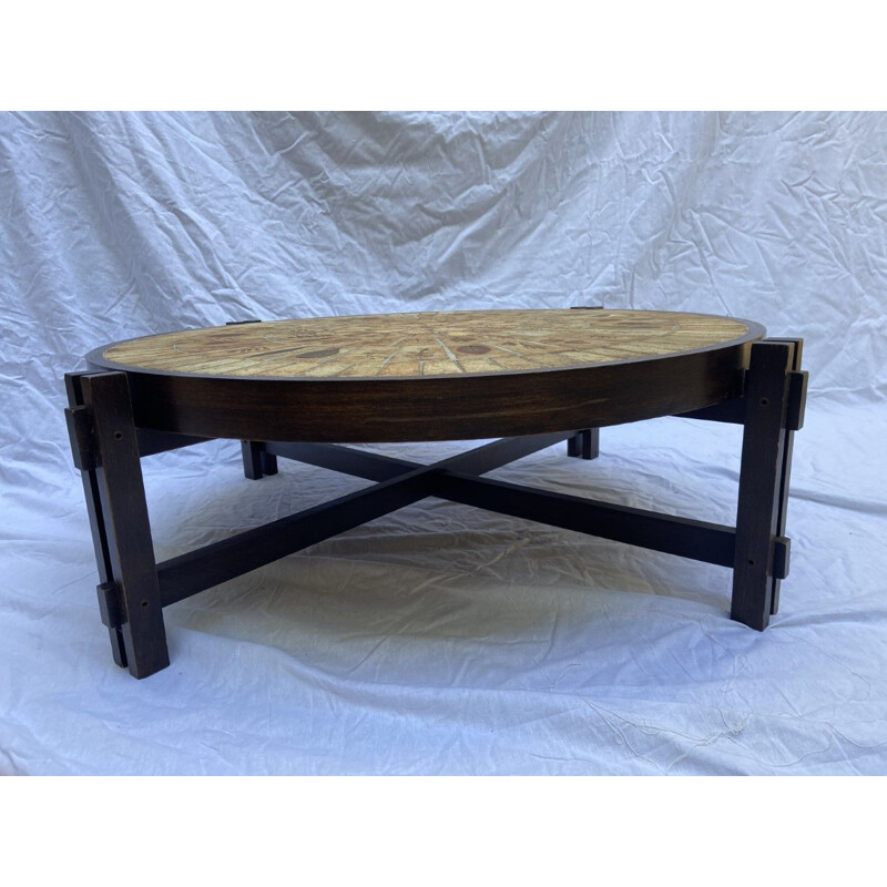 Vintage coffee table by Roger Capron 1970s