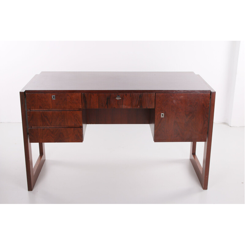 Vintage desk with door and drawers Dutch 1960s