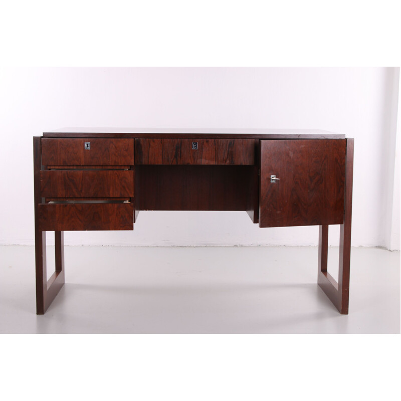 Vintage desk with door and drawers Dutch 1960s