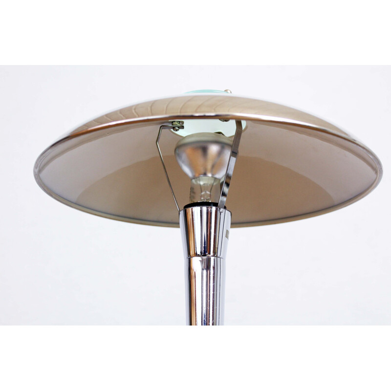 Vintage chromed steel and glass floor lamp "Mushroom"