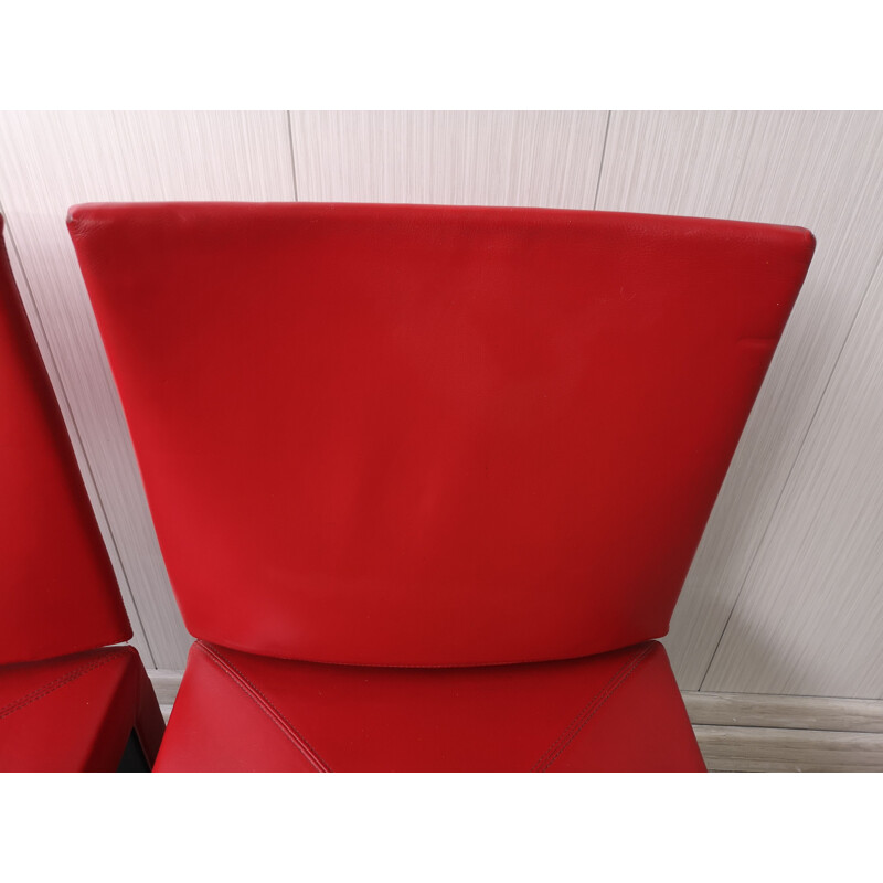 Vintage Red Leather Chair from B&B Italia