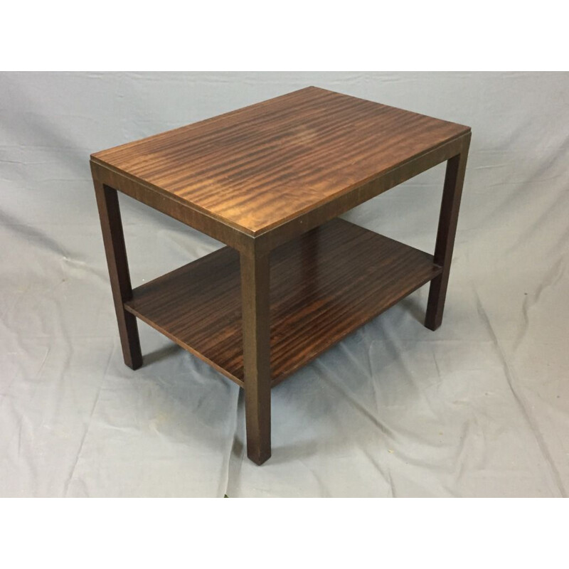 Vintage Art Deco mahogany pedestal table 1950s