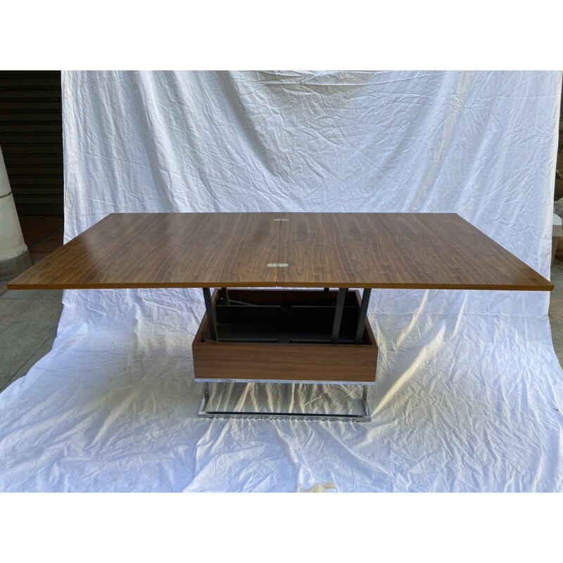 Vintage modular coffee table, dining table, French 1970s