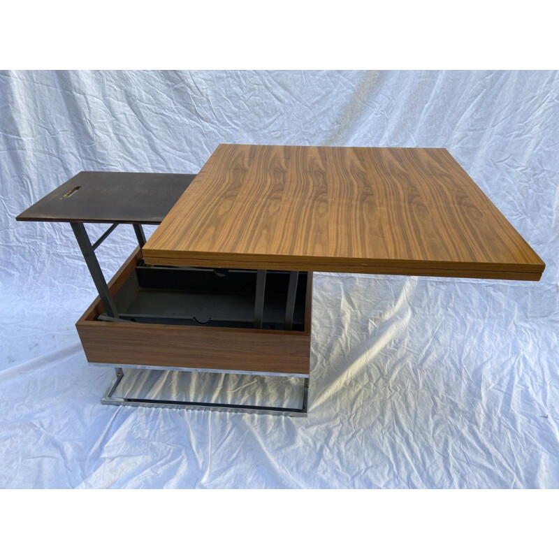 Vintage modular coffee table, dining table, French 1970s