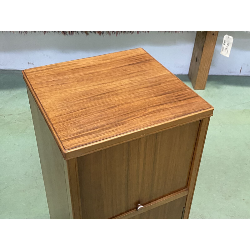 Vintage teak and oak bedside table 1970s