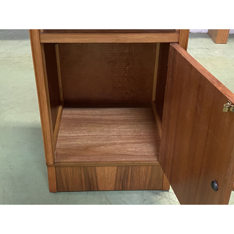 Vintage teak and oak bedside table 1970s