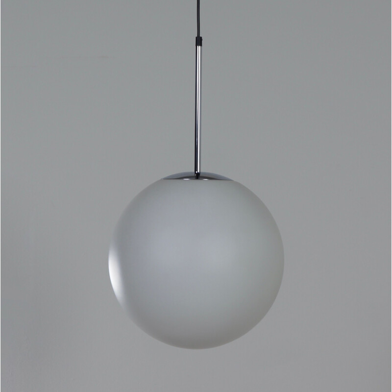 Pair of vintage satin glass suspension by Peill and Putlzer, Germany 1970