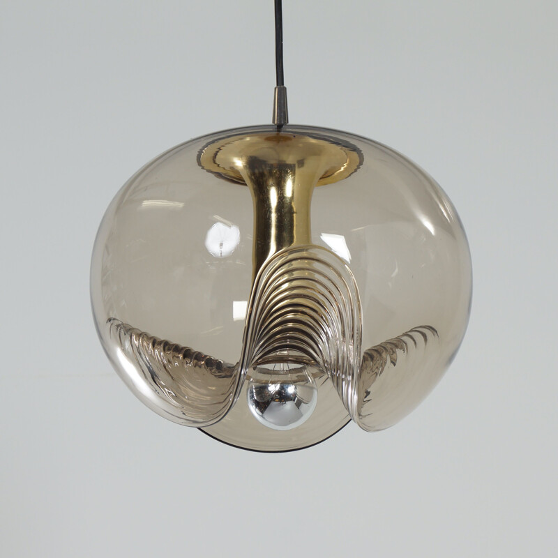 Pair of vintage Futura Pendant in Crystal Glas by Peill & Putlzer 1970s