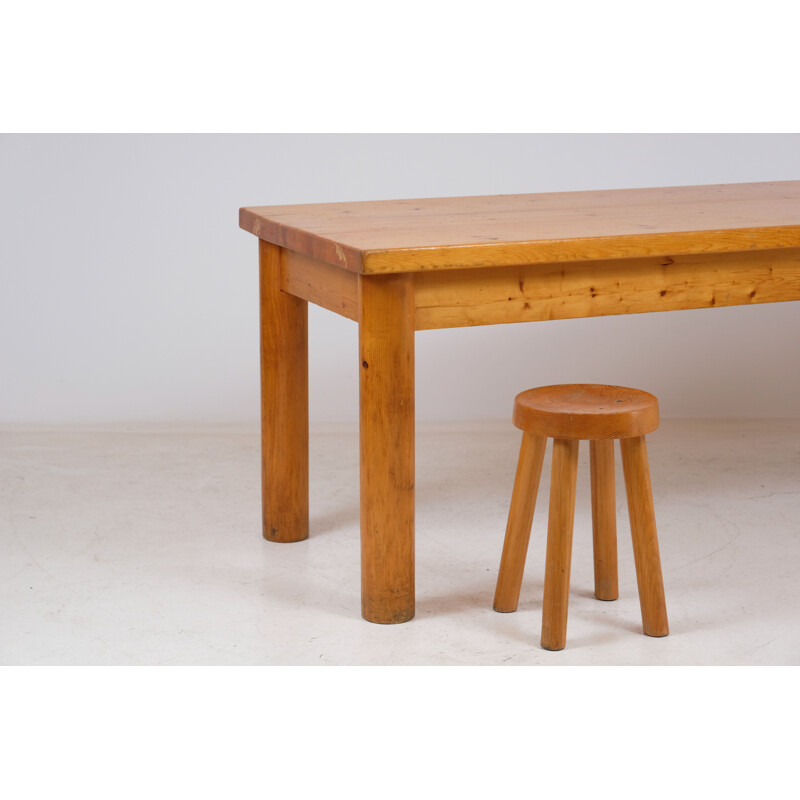 Vintage pine table by Charlotte Perriand for Méribel ski resort 1960s