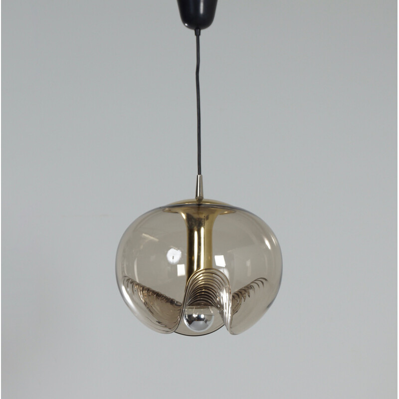 Pair of vintage Futura Pendant in Crystal Glas by Peill & Putlzer 1970s