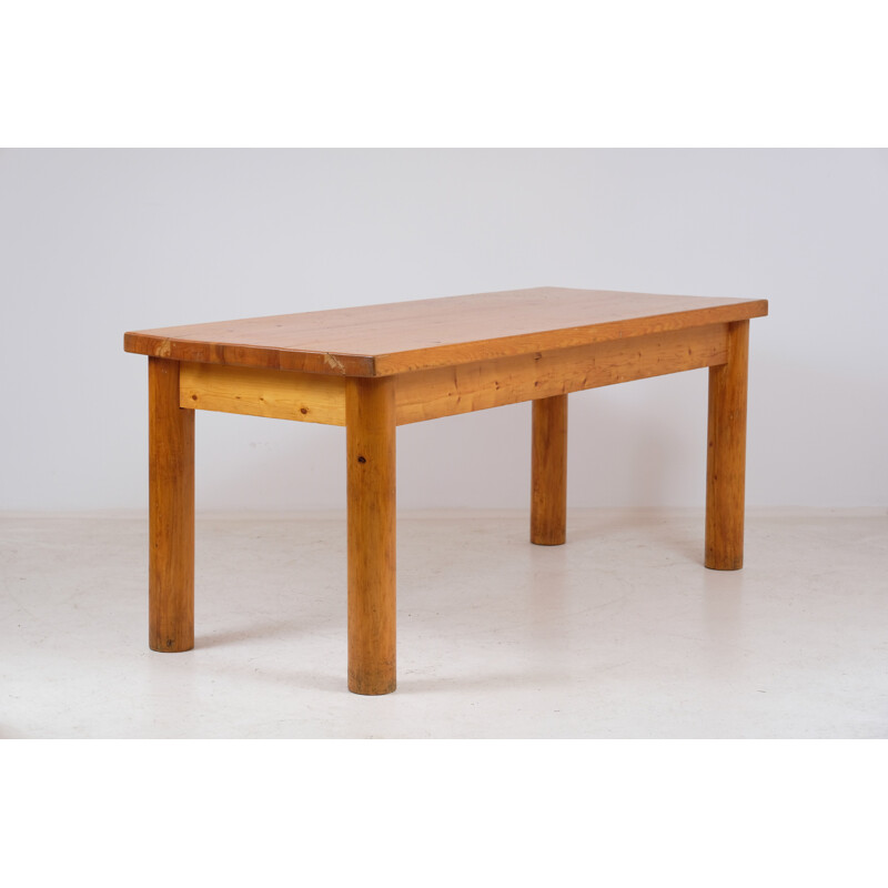 Vintage pine table by Charlotte Perriand for Méribel ski resort 1960s