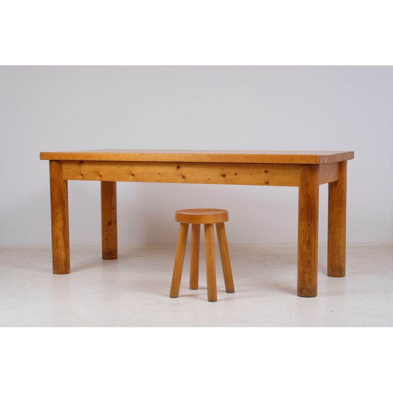 Vintage pine table by Charlotte Perriand for Méribel ski resort 1960s