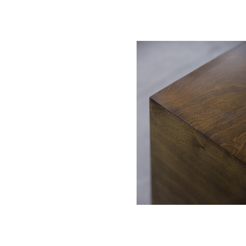 Modern vintage walnut sideboard with brass handles, Denmark 1960